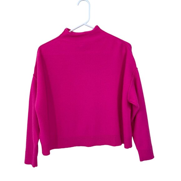 Pilcro Anthro Alani Size S Hot Pink 100% Cashmere Relaxed Mock Neck Sweater - Picture 3 of 6